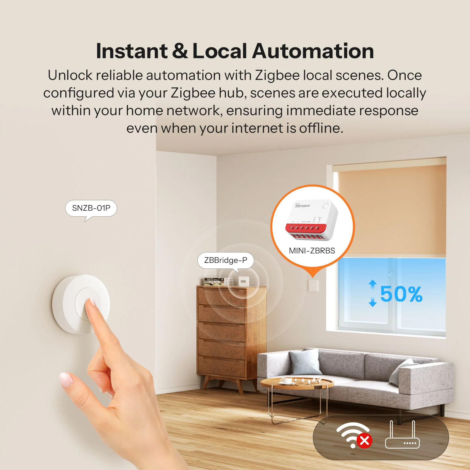 SONOFF Zigbee Smart Roller Shutter Switch | MINI-ZBRBS 6 SONOFF Zigbee Smart Roller Shutter Switch | MINI-ZBRBS