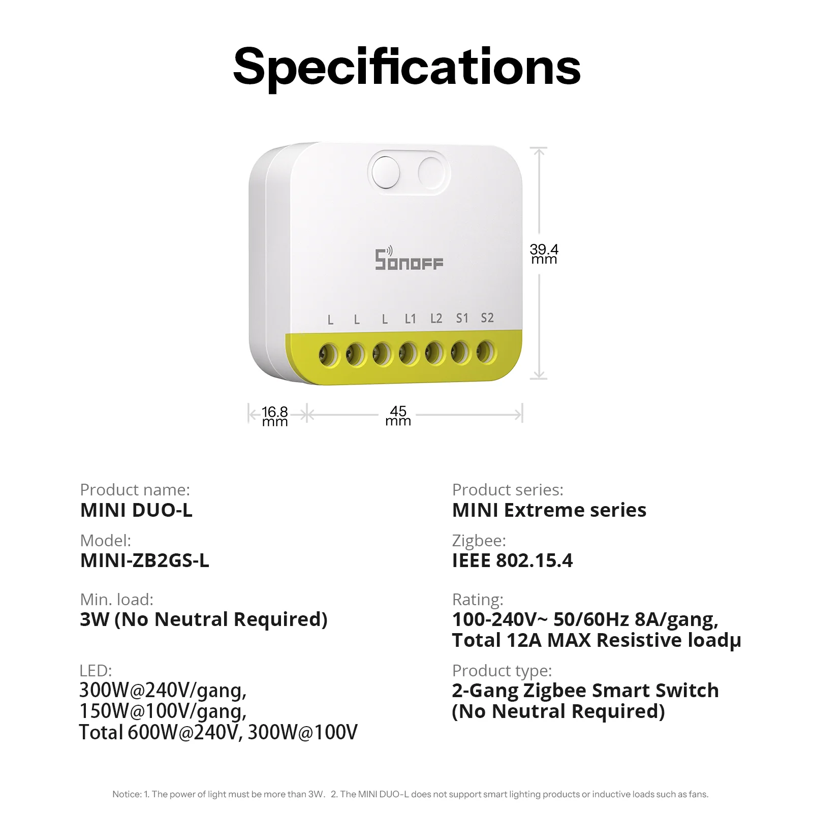 SONOFF MINI DUO-L 2-Gang Zigbee Smart Switch | MINI-ZB2GS-L 7 SONOFF MINI DUO-L 2-Gang Zigbee Smart Switch | MINI-ZB2GS-L