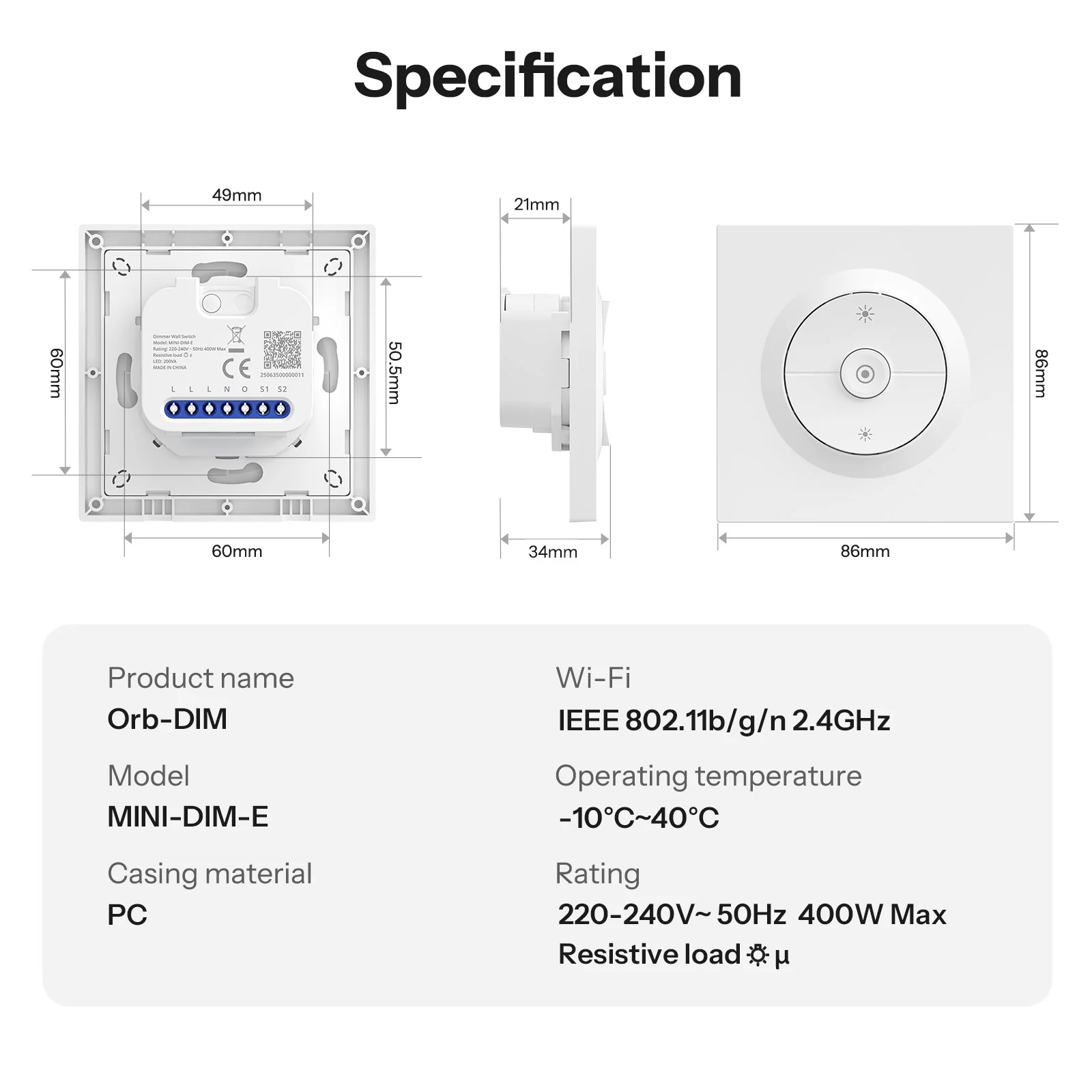 SONOFF Orb-DIM Matter Over WiFi Dimmer Wall Switch | MINI-DIM-E 10 SONOFF Orb-DIM Matter Over WiFi Dimmer Wall Switch | MINI-DIM-E