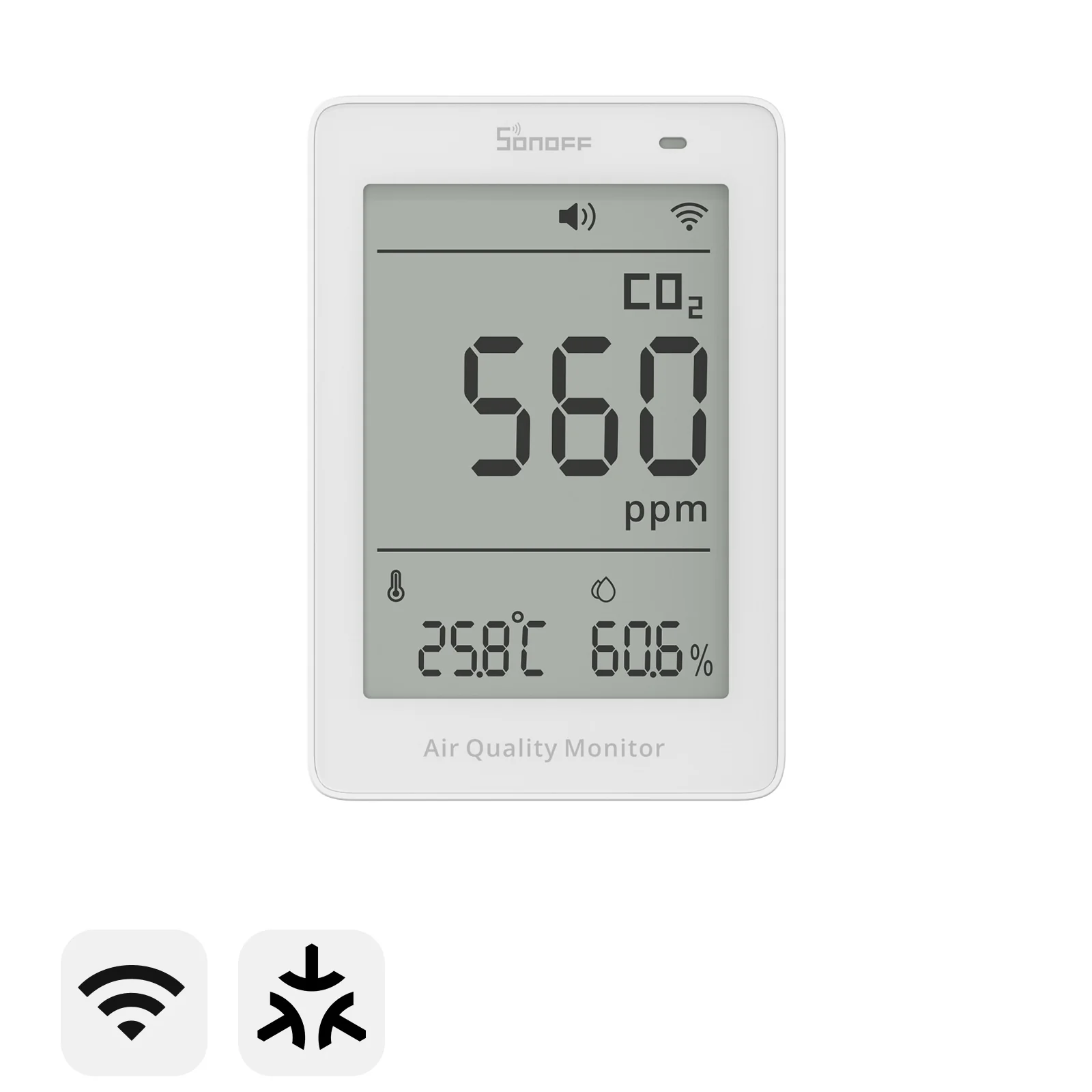 SONOFF AirGuard CO2 Matter Over Wi-Fi Air Quality Monitor | SAWF-08P
